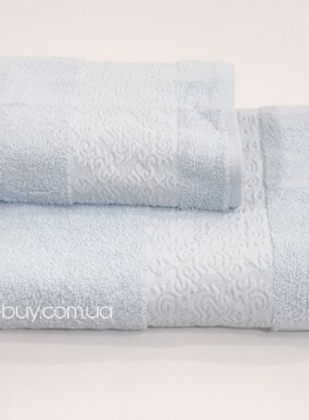 Махровое полотенце для лица Cestepe Regnum Athena голубое 50х90 Турция