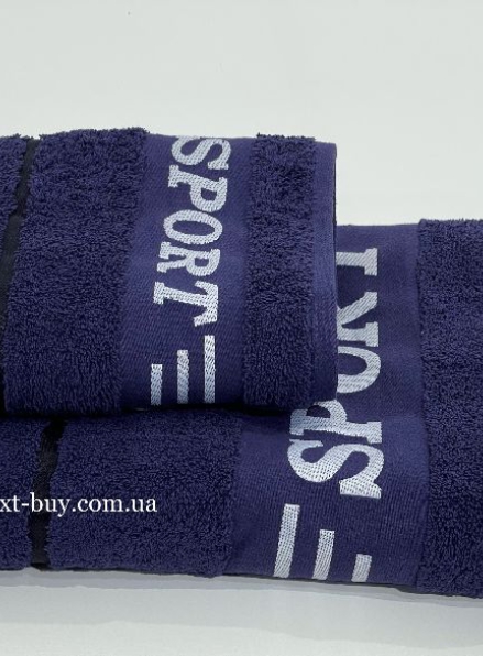 Махровое полотенце для бани Cestepe Sport синее 70х140 Турция