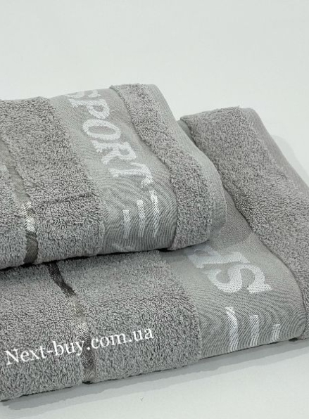 Махровое полотенце для бани Cestepe Sport серое 70х140 Турция