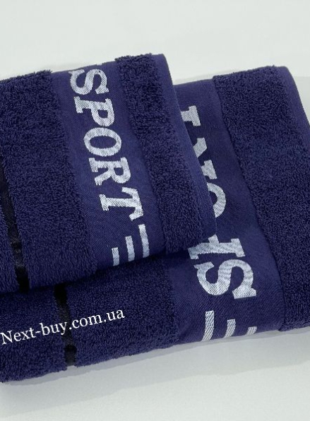 Махровое полотенце для лица Cestepe Sport синее 50х90 Турция