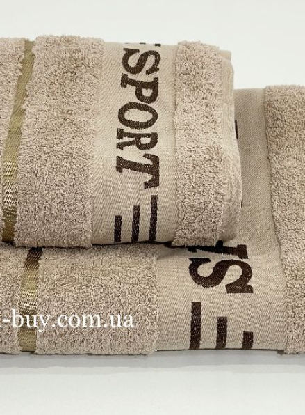 Махровое полотенце для лица Cestepe Sport бежевое 50х90 Турция