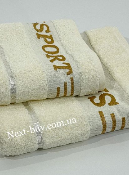 Махровое полотенце для лица Cestepe Sport кремовое 50х90 Турция