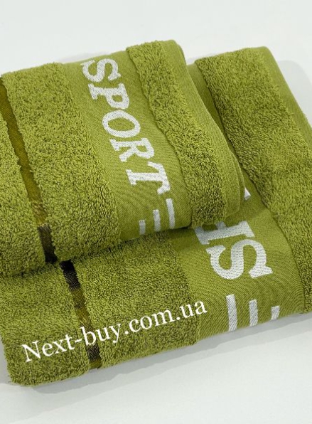 Махровое полотенце для лица Cestepe Sport салатовое 50х90 Турция