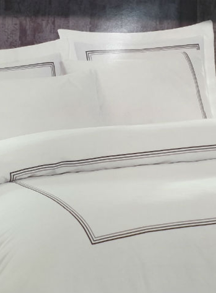 Maison D'or Chemin Embrodery white постільна білизна євро 200х220 сатин