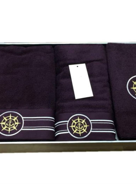 Maison D'or Elegance Marine набір махрових рушників з килимком для ніг 3 шт