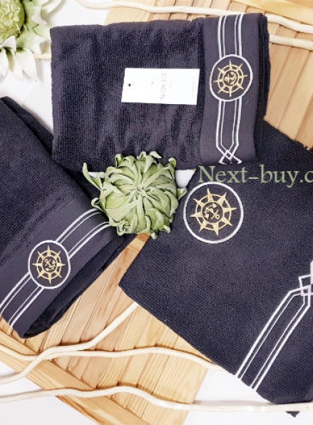 Maison D'or Elegance Marine набір махрових рушників з килимком для ніг 3 шт сірий