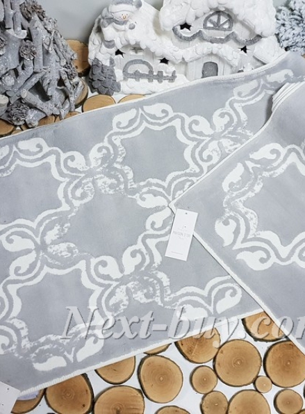 Натуральный коврик для пола серый с кремовым узором Maison D'or 60х100