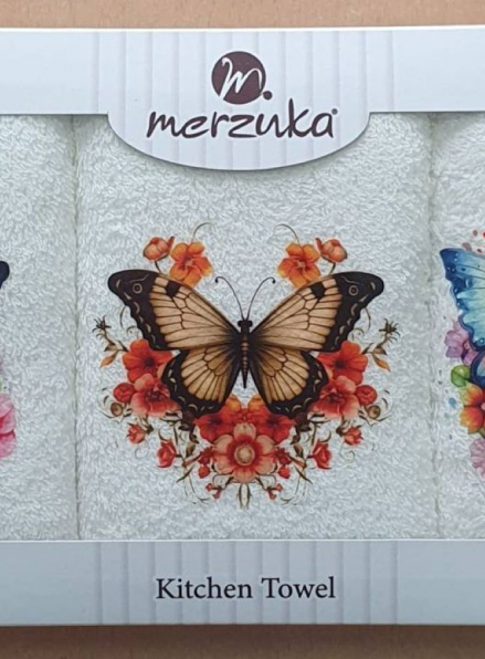 Набор кухонных полотенец Merzuka Butterflies on bouquets 3шт. 30х50