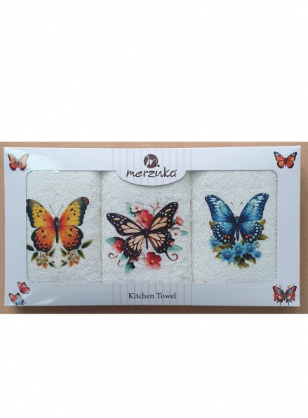 Набор кухонных полотенец Merzuka Butterfly in flowers 3шт. 30х50