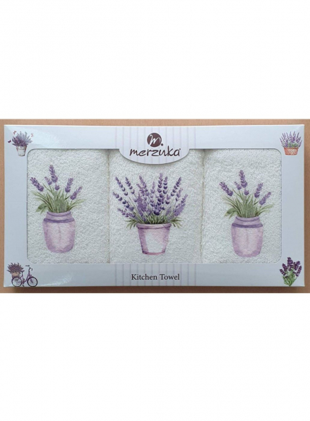 Набор кухонных полотенец Merzuka Garden lavender 3шт. 30х50
