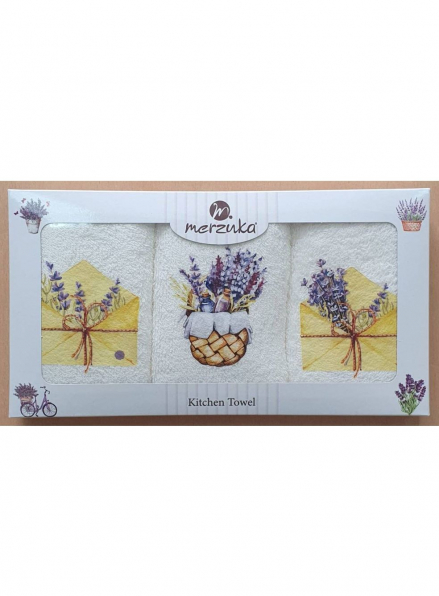 Набір кухонних рушників Merzuka Lavender gift 3шт. 30х50см