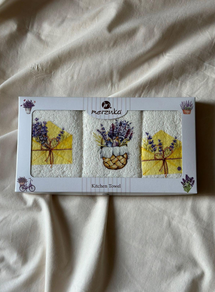 Набор кухонных полотенец Merzuka Lavender gift 3шт. 30х50