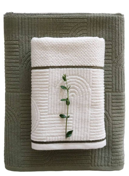 Набір бавовняних рушників Istanbul Babil Haki 2шт