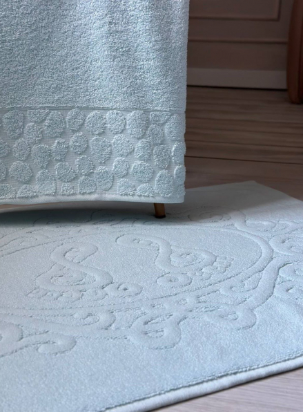 Комплект подарункових рушників Cestepe Lux cotton блакитний  3шт. Туреччина