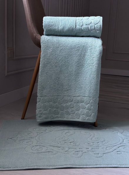 Комплект подарункових рушників Cestepe Lux cotton світло-зелений  3шт. Туреччина