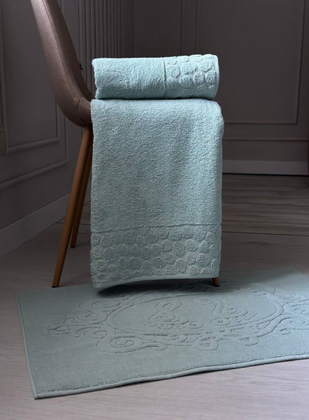 Комплект подарункових рушників Cestepe Lux cotton світло-зелений  3шт. Туреччина