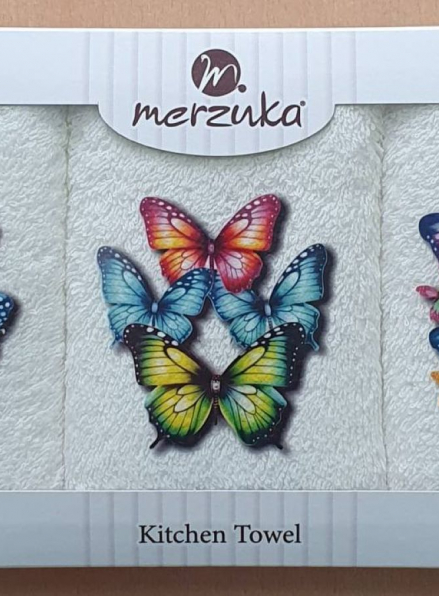 Набор кухонных полотенец Merzuka Butterflies 3шт. 30х50