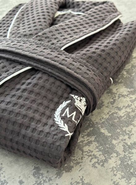 Чоловічий вафельний халат Maison D'or Karius Anthrasit