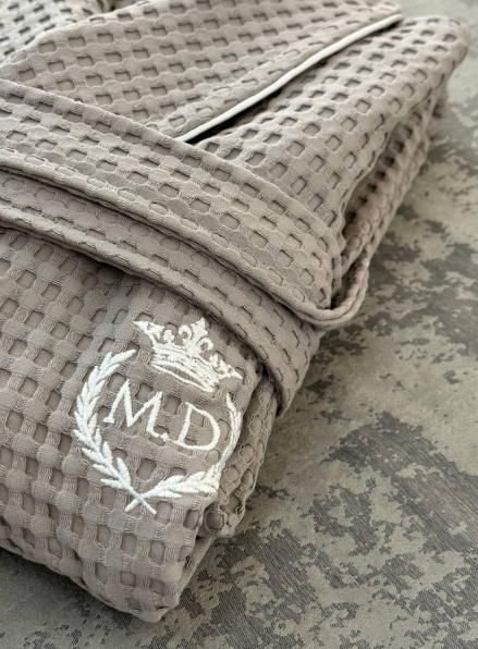 Чоловічий вафельний халат Maison D'or Karius Grey