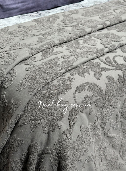 Махровая простынь-покрывало Maison D'or Paris Sanda с бахромой антрацит 160х240