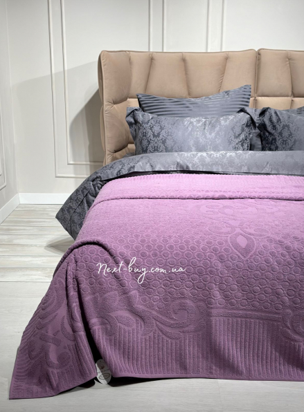 Gulcan махровая простынь-покрывало Poppy хлопок евро 200X220 фиолетовая