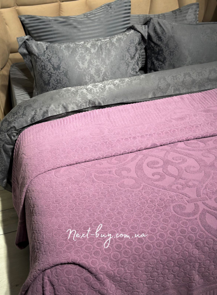 Gulcan махровая простынь-покрывало Poppy хлопок евро 200X220 фиолетовая