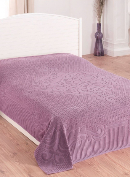 Gulcan махровая простынь-покрывало Poppy хлопок евро 200X220 фиолетовая