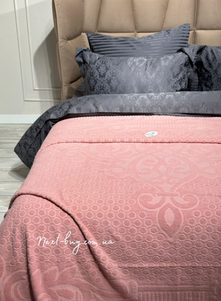 Gulcan махровая простынь-покрывало Poppy хлопок евро 200X220 розовая