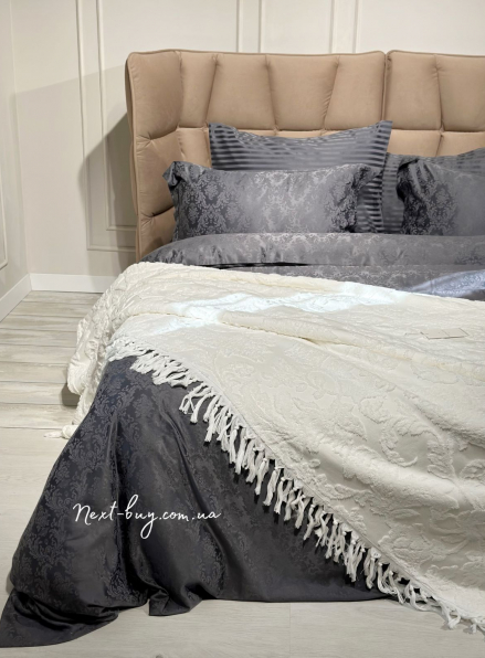 Maison D'or Paris Sanda Bedspread махрове простирадло-покривало з бахромою бавовна крем 220x240