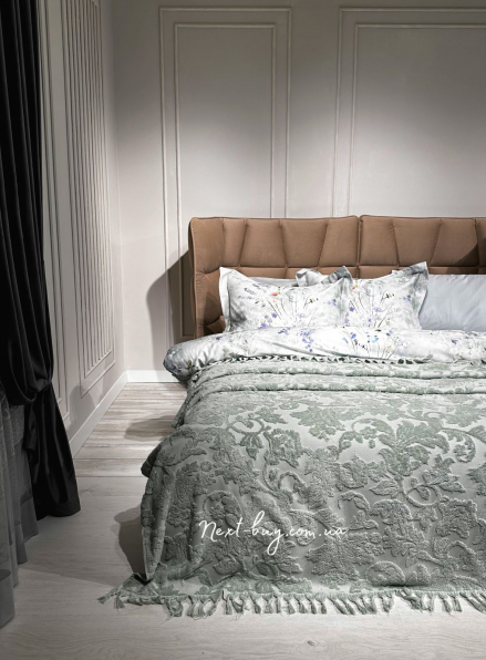 Maison D'or Paris Sanda Bedspread махровая простынь-покрывало с бахромой хлопок мятное 220x240
