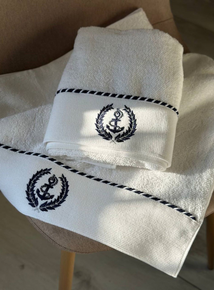 Махровий рушник Maison D'or Michel Sailing 50х100см білий