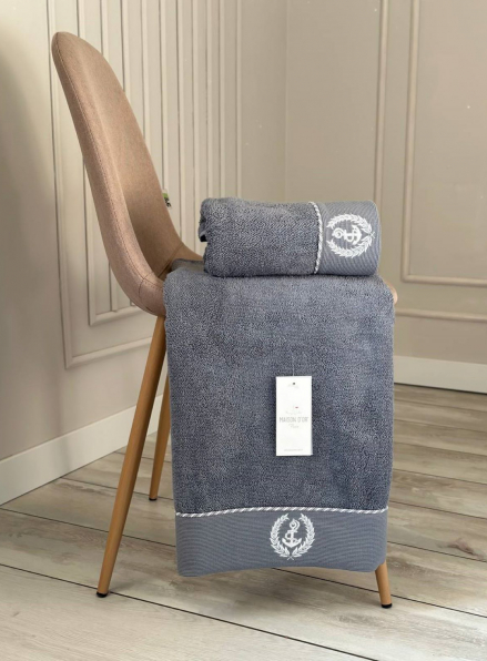 Махровий рушник Maison D'or Michel Sailing 85х150см світло-сірий