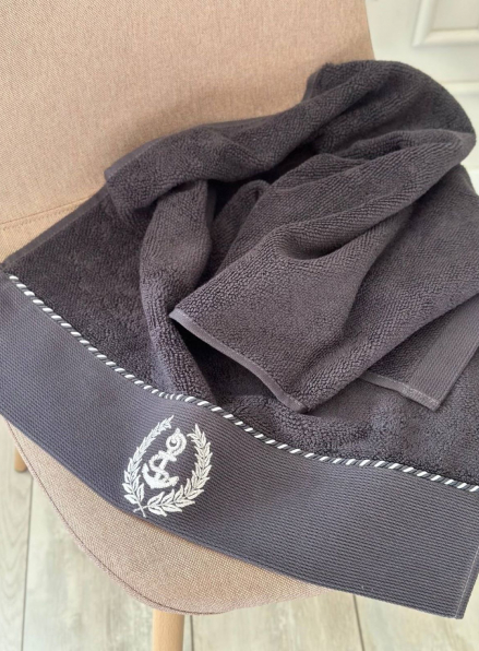 Махровий рушник Maison D'or Michel Sailing 50х100см сірий