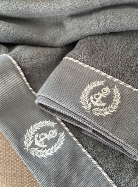 Махровий рушник Maison D'or Michel Sailing 85х150см світло-сірий