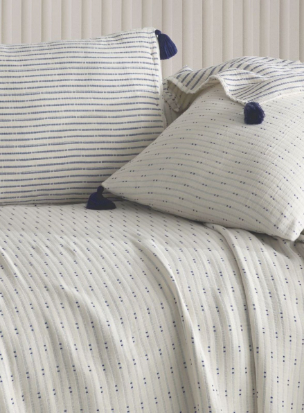 Жакардове покривало з наволочками Saheser Hermes navy blue євро Туреччина