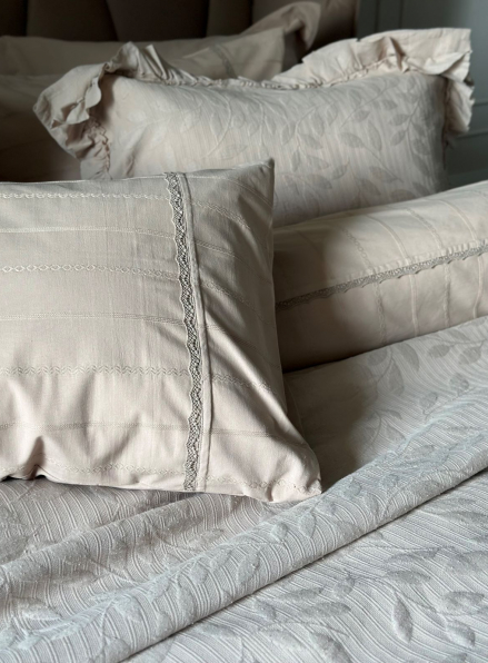 Жакардове покривало з наволочками Saheser Ilda vizon євро Туреччина