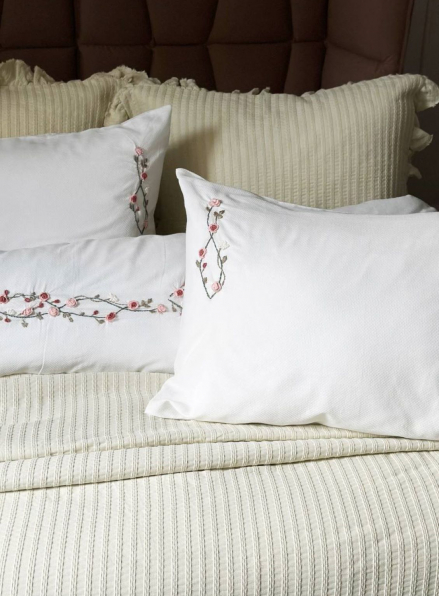 Жакардове покривало з наволочками Saheser Marta green євро Туреччина