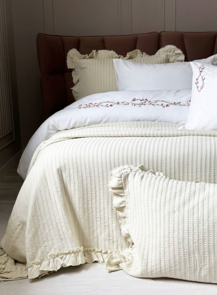 Жакардове покривало з наволочками Saheser Marta green євро Туреччина