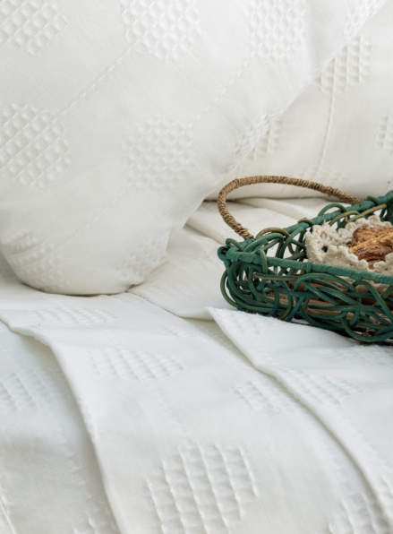 Бамбукове покривало з наволочками Saheser Zeta cream євро Туреччина