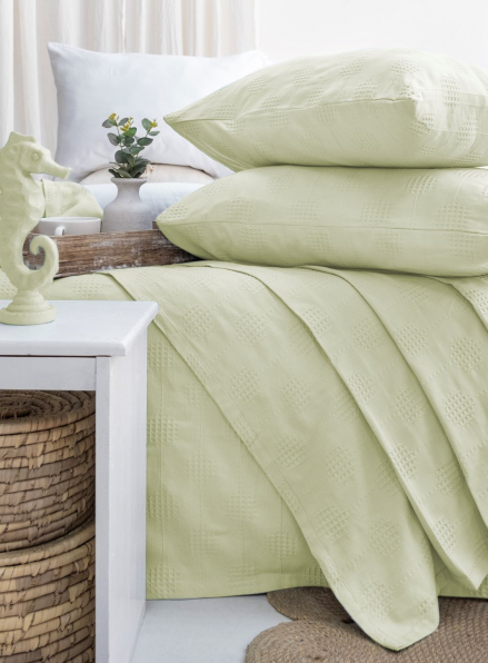 Бамбукове покривало з наволочками Saheser Zeta green євро Туреччина