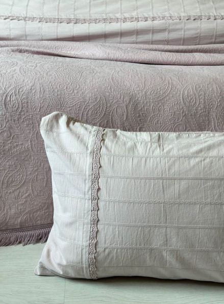 Жакардове покривало з наволочками Saheser Grace lila євро Туреччина