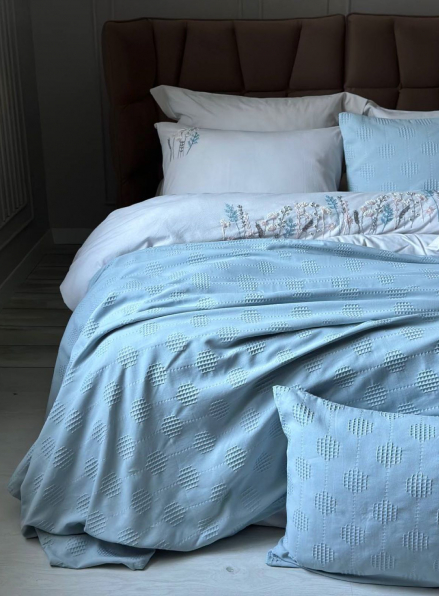 Бамбукове покривало з наволочками Saheser Zeta mint євро Туреччина