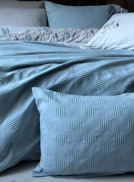 Бамбукове покривало з наволочками Saheser Zeta mint євро Туреччина