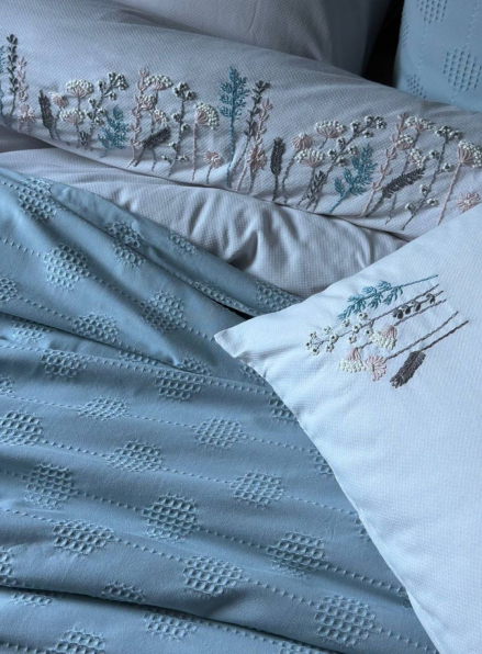 Бамбукове покривало з наволочками Saheser Zeta mint євро Туреччина