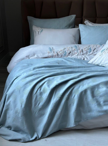 Бамбукове покривало з наволочками Saheser Zeta mint євро Туреччина