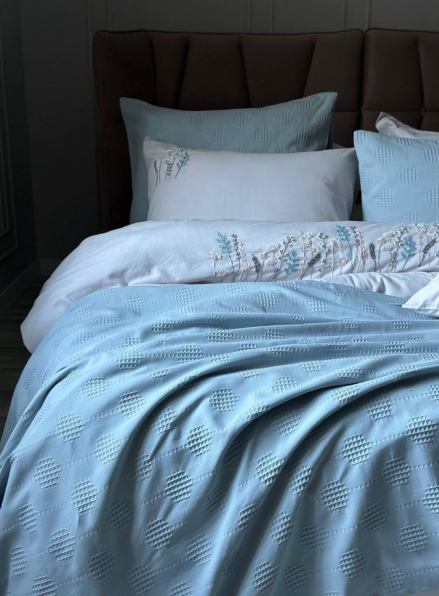 Бамбукове покривало з наволочками Saheser Zeta mint євро Туреччина