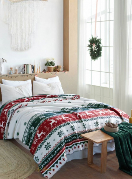 Плед бавовняний, теплий Snowy yesil 200х220 Туреччина