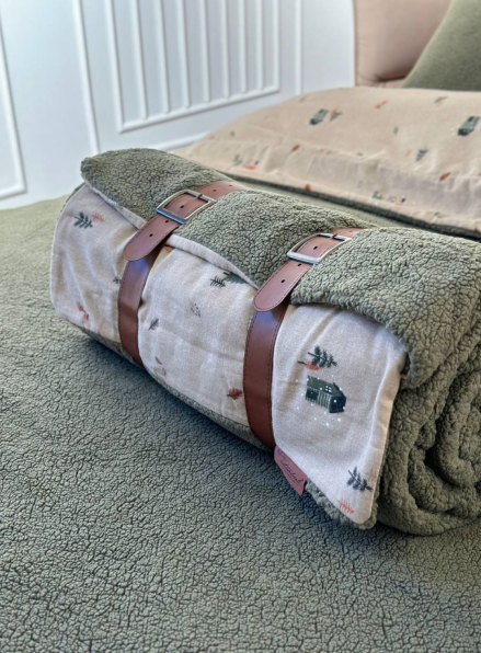 Зимовий комплект постільної білизни двосторонній Wooden Yesil євро Туреччина