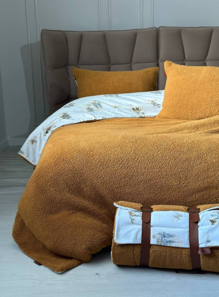 Зимовий комплект постільної білизни двосторонній Wooden Zerdecal євро Туреччина