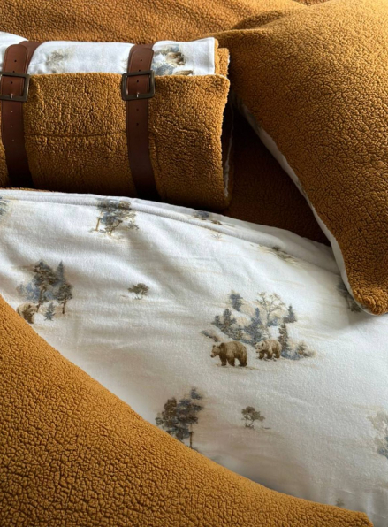 Зимовий комплект постільної білизни двосторонній Wooden Zerdecal євро Туреччина